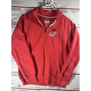 Mens Vintage Georgia Bulldogs 1/4 Zip Red Sweatshirt, Lrg